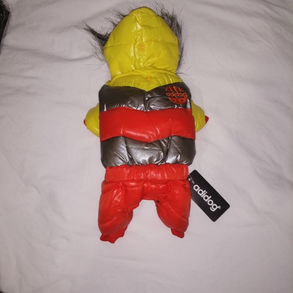 3/$60! fluffy down dog coat pink small addidog - Picture 2 of 4